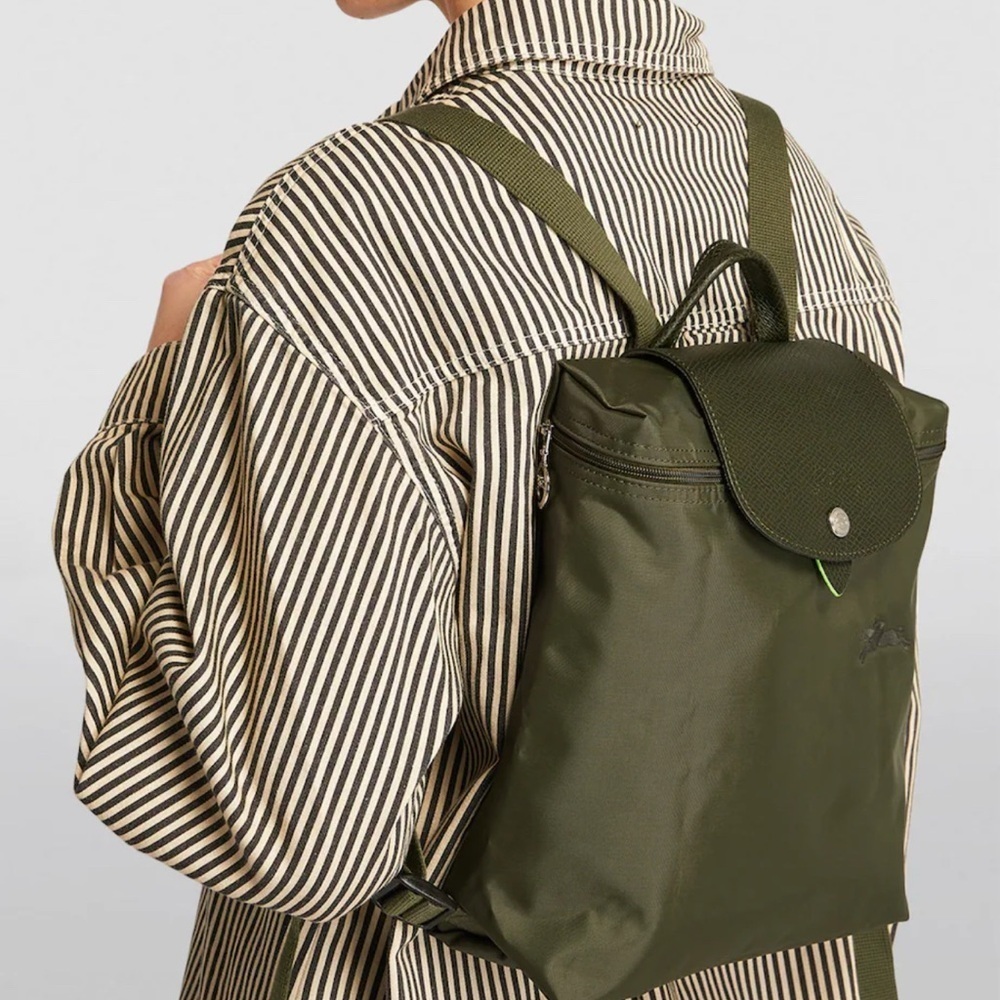 Longchamp Forest Green Classic Style Backpack